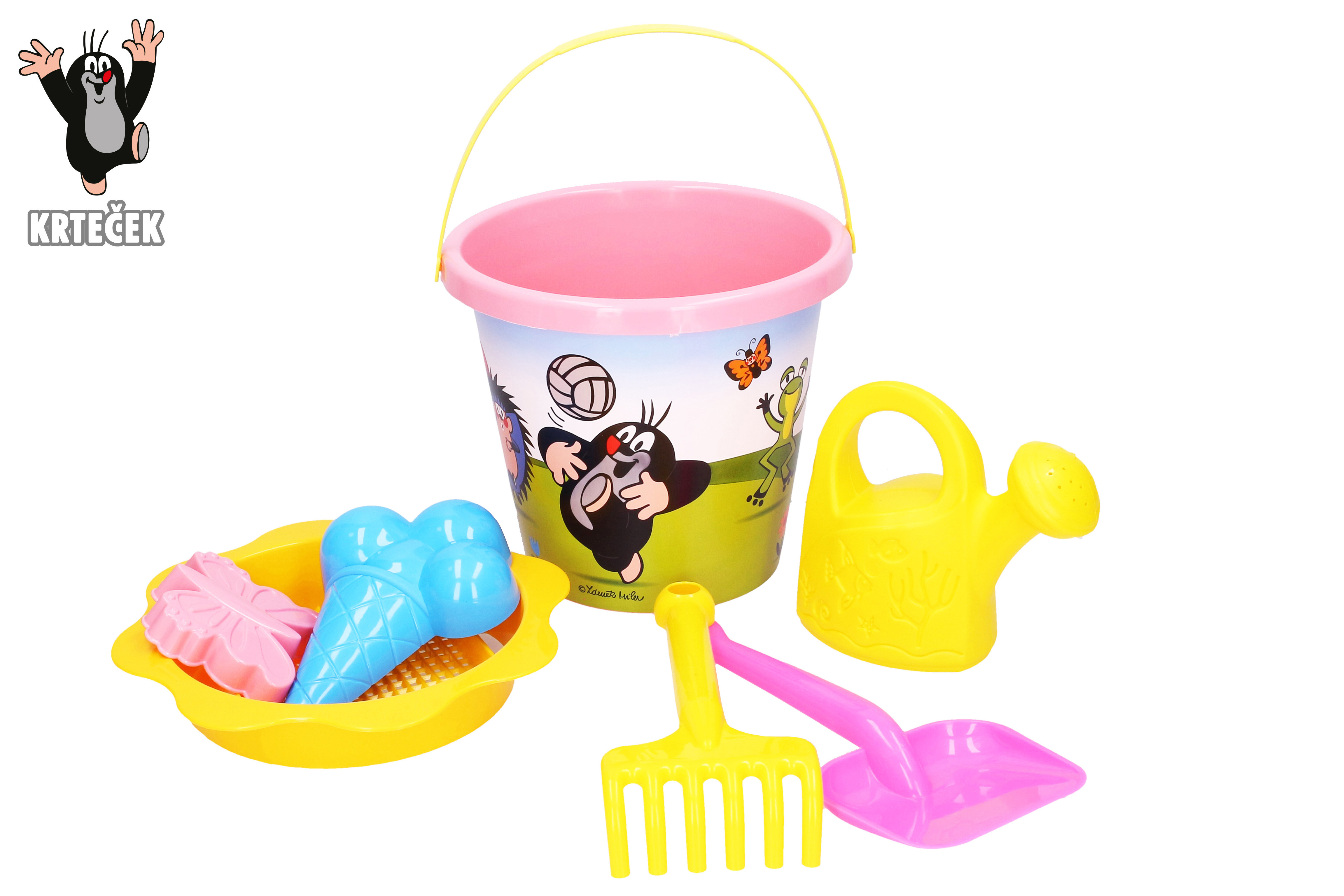 Piesok sada Krtko veľká 3,5 L ružová [W013254]