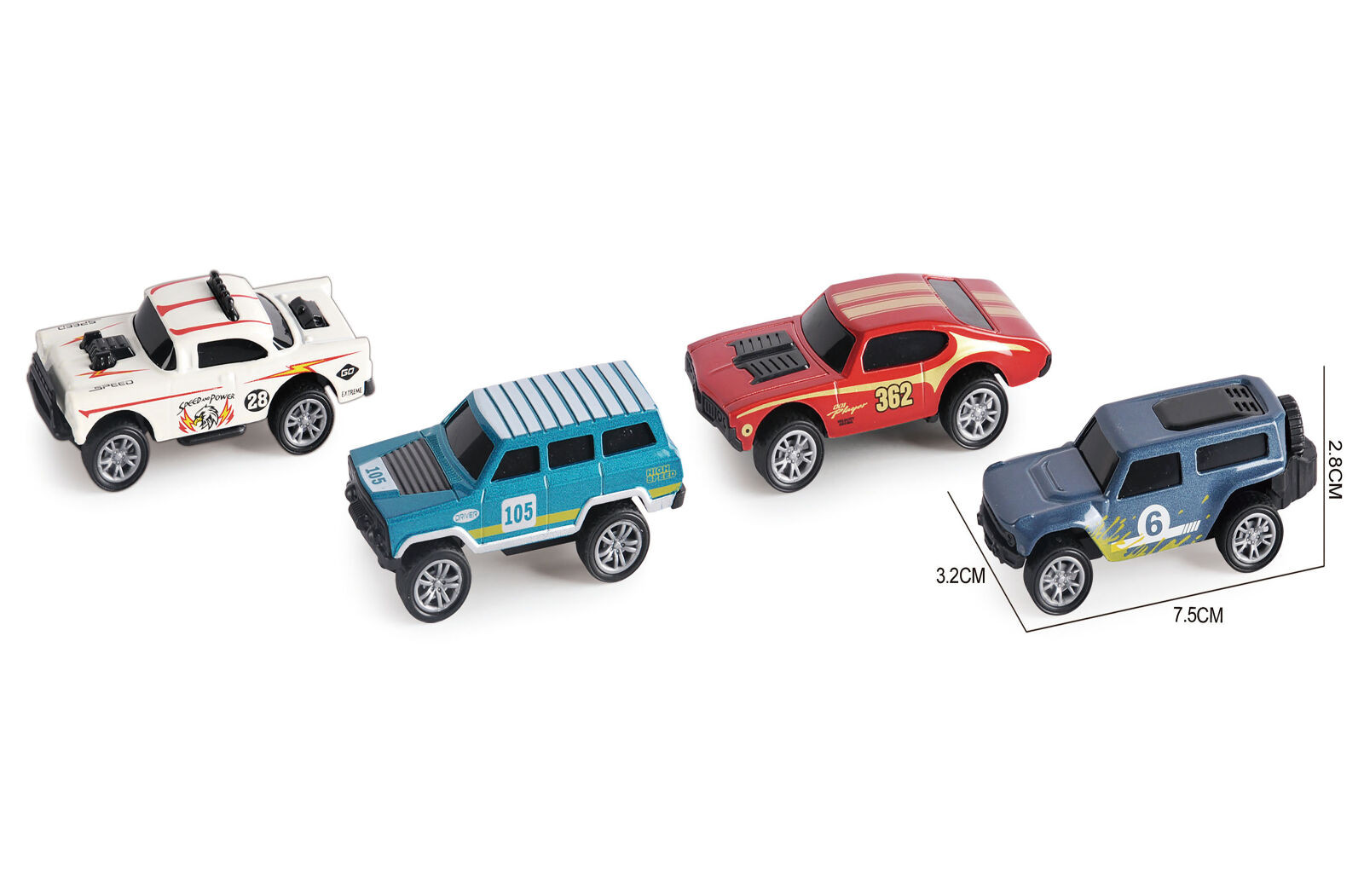 Wiky Vehicles Auta kovová 4 ks 7,5 cm - W049488 - expresní doprava