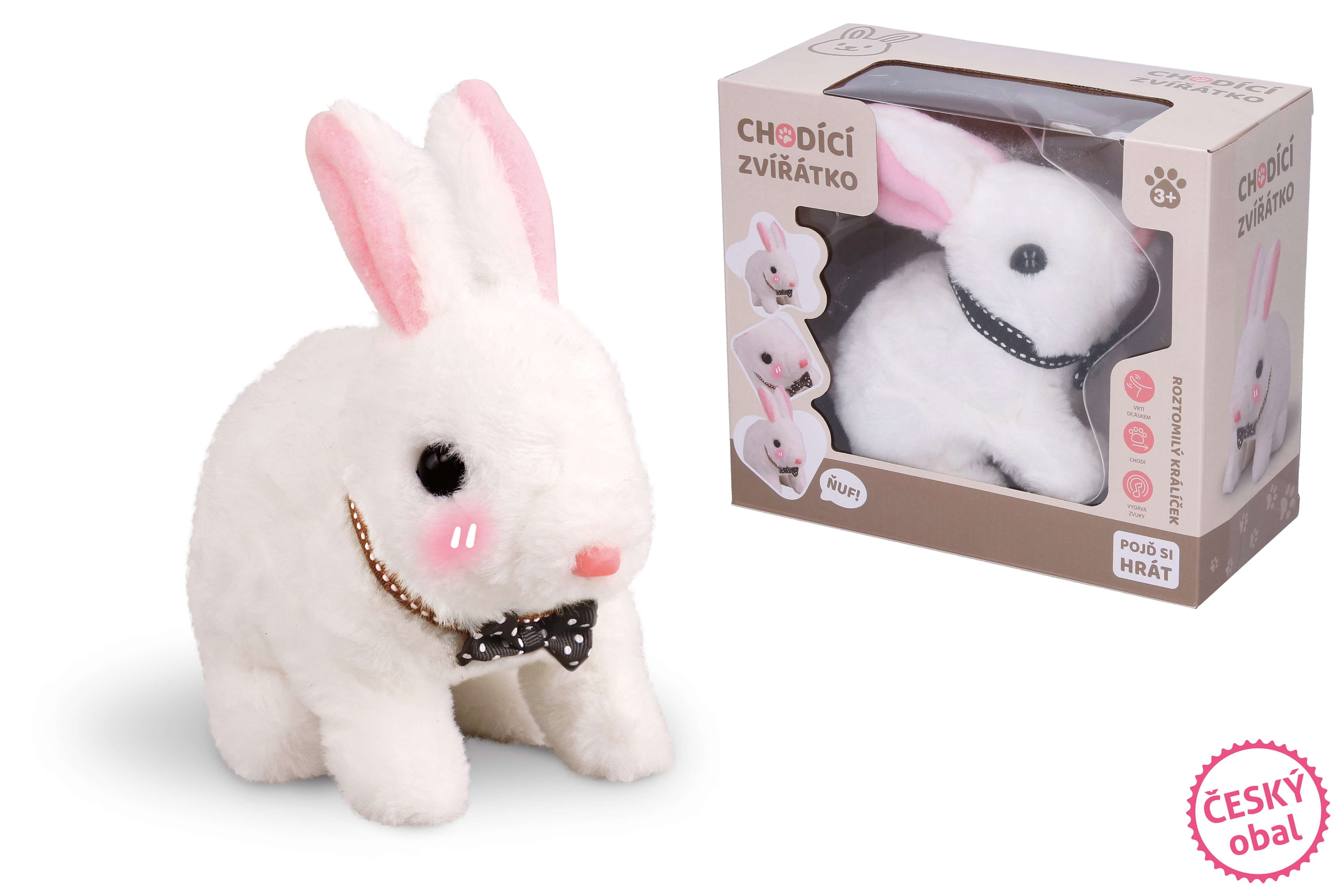 Králik chodiaci s efektmi 16cm - český obal [W049978]