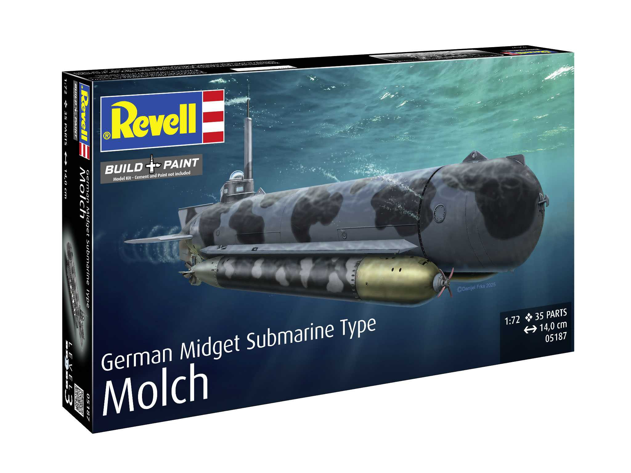 Plastic ModelKit ponorka 05187 - German Midget Submarine Type Molch (1:72) - 18-05187 - expresní doprava