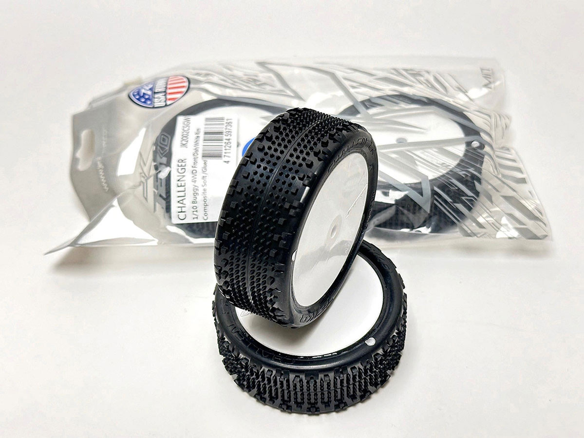 Jetko Challenger 4wd 1:10 Buggy2.2 Front Tyres White Wheel Medium EOS [JK2002CMGW]