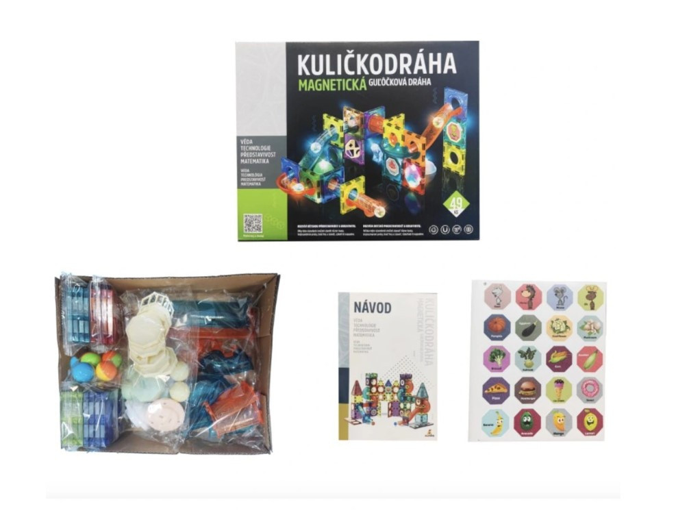 Wiky Kuličková dráha magnetická se světlem 49ks - W053848 - expresní doprava